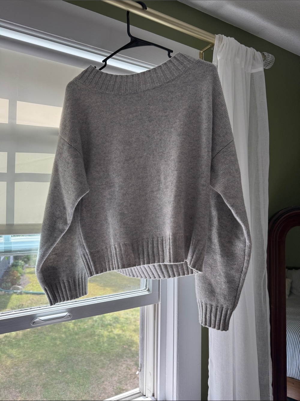 Cashmere Gray Crewneck Women's Sweater